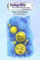 Man in the Moon - Red Rubber Stamp A6 - IndigoBlu