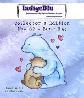 Collector's Edition No. 62 - Bear Hug - Red Rubber Stamp - IndigoBlu