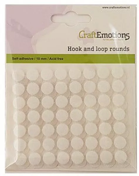 Self-adhesive Hook and loop Rounds 10 mm CraftEmotions