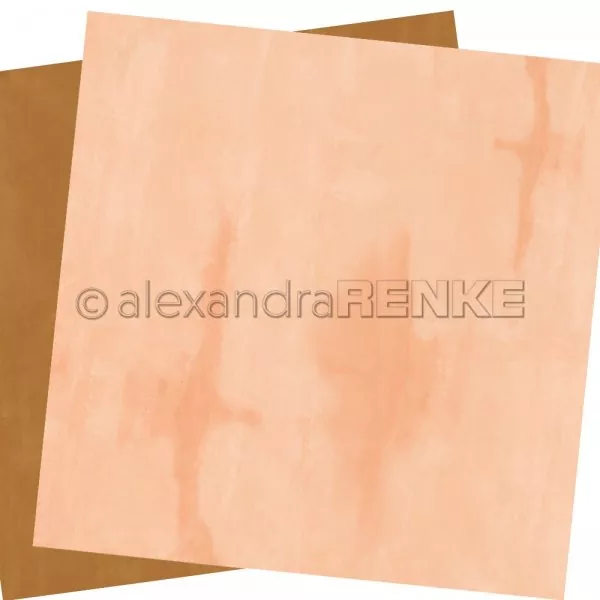 Zweiseitg Calm Rusty Amber mit Dusty Peach Scrapbooking Papier Alexandra Renke