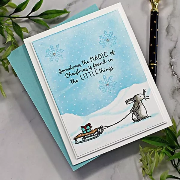 Sled Bunny Clear Stamps Colorado Craft Company by Anita Jeram 3