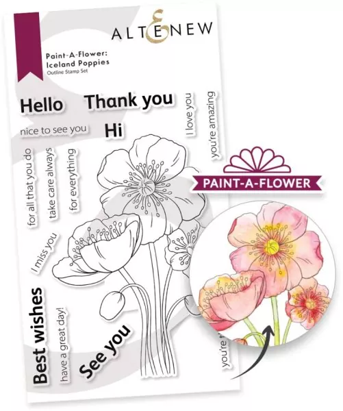 Paint A Flower - Iceland Poppies Outline Clear Stamps Altenew