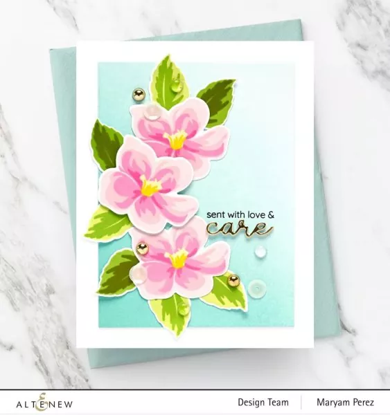 Mini Delight: Apple Blossomss clearstamp and die set altenew