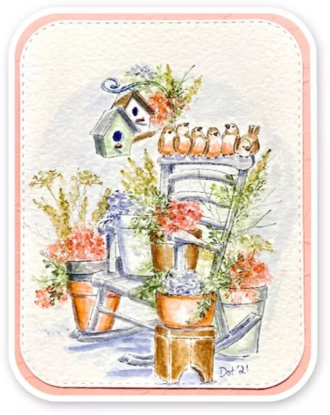 art impressions watercolor clear stamps Foundations Rocker 2