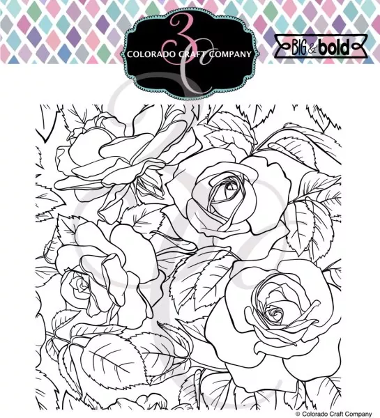 Rose Background Clear Stamps Colorado Craft Company by Big & Bold
