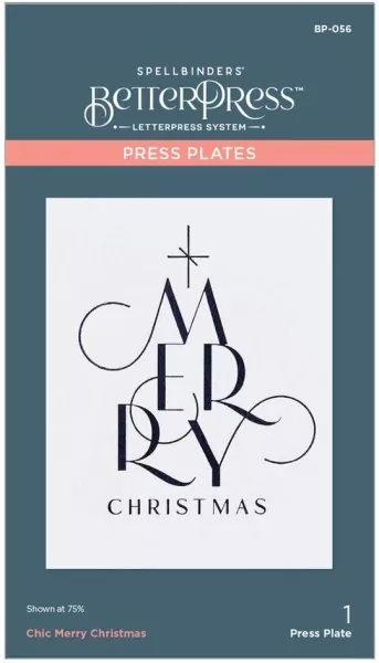 Spellbinders Chic Merry Christmas Press Plate