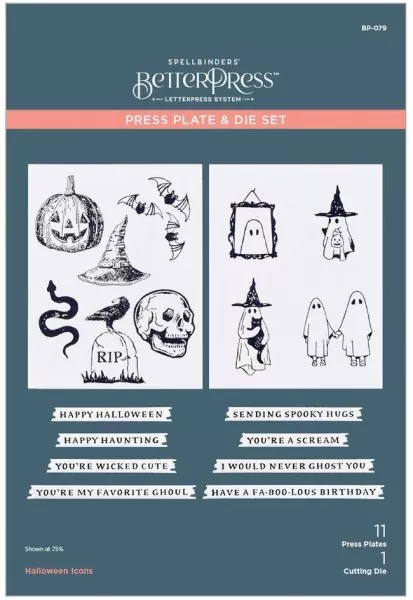 Spellbinders Halloween Icons Press Plate & Die Set