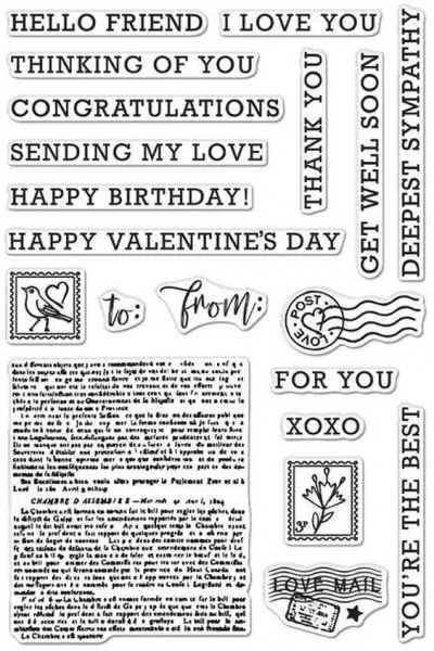 Sending Love Mail clear stamps hero arts