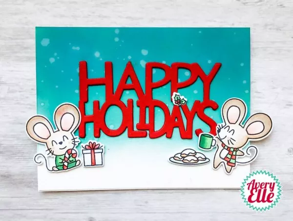 D0908 Happy Holidays Clear Stamps Avery Elle 1