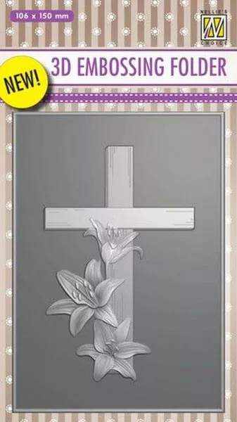 Cross with Lilies 3D Embossing Folder von Nellie Snellen