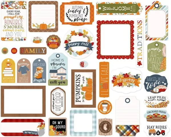 Fall Fever Frames & Tags Die Cut Embellishment Echo Park Paper Co 1