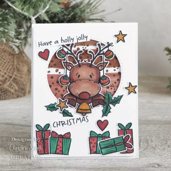 Festive Rudolph Clear Stamps Woodware Craft Collection 2