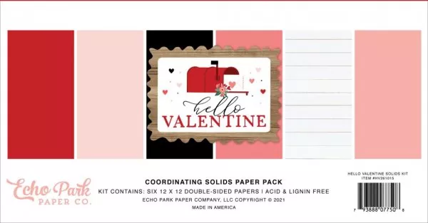 Echo Park Hello Valentine 12x12 inch coordinating solids