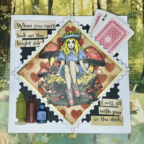 Not Mushroom for Alice IndigoBlu Red Rubber Stamp 1