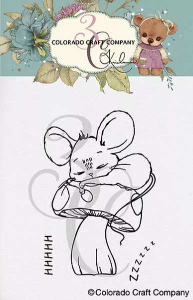 Sleeping Mouse Mini Clear Stamps Stempel Colorado Craft Company by Kris Lauren