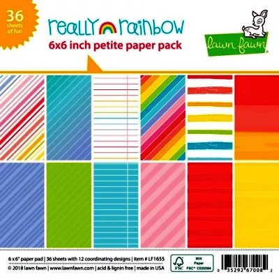 LF1655 ReallyRainbowPetitePaperPack lawn fawn scrapbooking paper