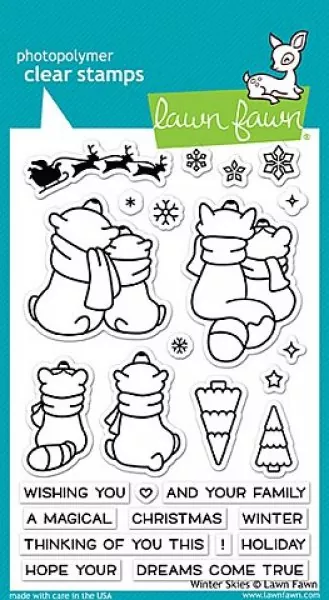 LF1763 WinterSkies ClearStamps Stempel Lawn Fawn