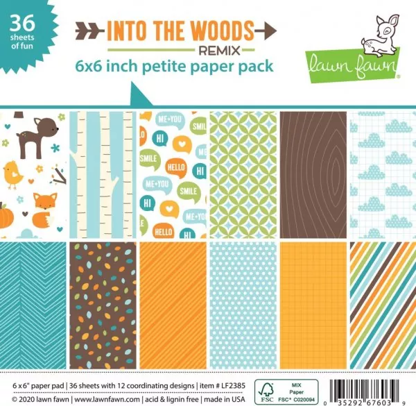 LF2385 Into The Woods Remix Petite Paper Pack 6x6 Lawn Fawn