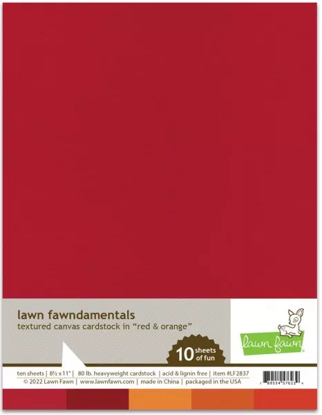 Red and Orange Textured Canvas Cardstock Lawn Fawn