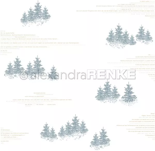 Tannenwald Typo Dämmerblau Alexandra Renke Scrapbookingpapier