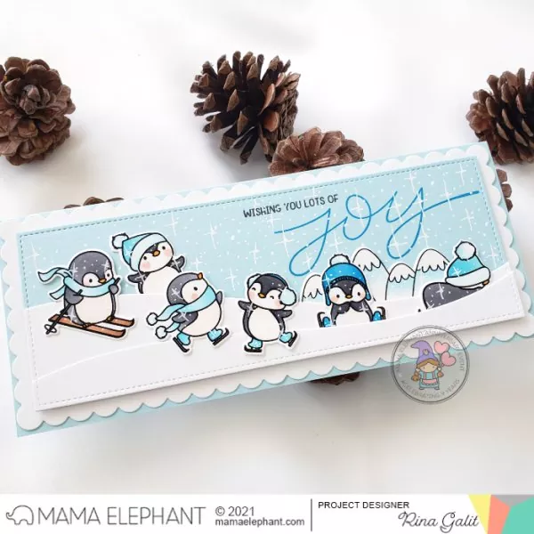 Penguins Go Skating Clear Stamps Stempel Mama Elephant 1