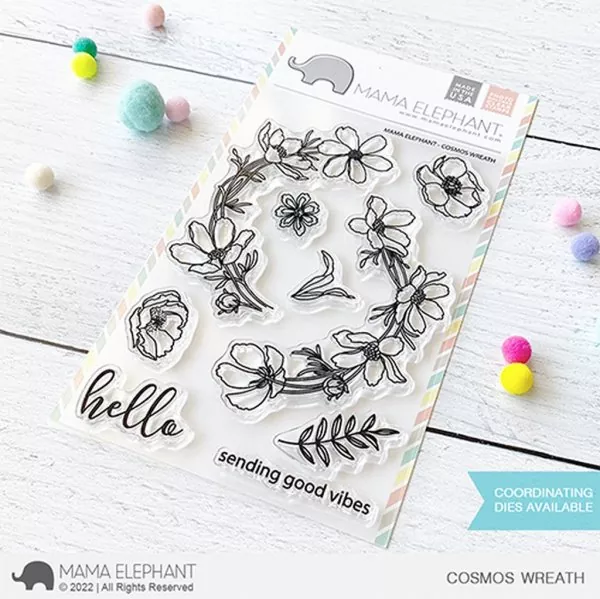 Cosmos Wreath Clear Stamps Stempel Mama Elephant