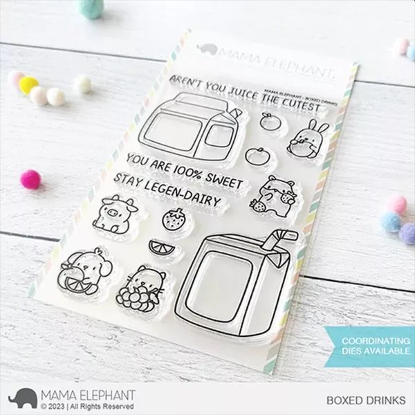 Boxed Drinks Clear Stamps Stempel Mama Elephant