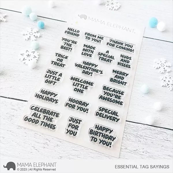 Essential Tag Sayings Clear Stamps Stempel Mama Elephant