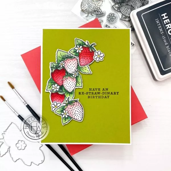 Hero Florals - Strawberries Clear Stamps + Die Combo hero arts 1
