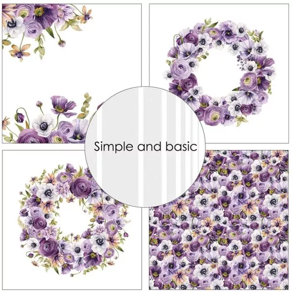 Simple and Basic Purple Floral Mood 12x12 inch Paper Pack 2