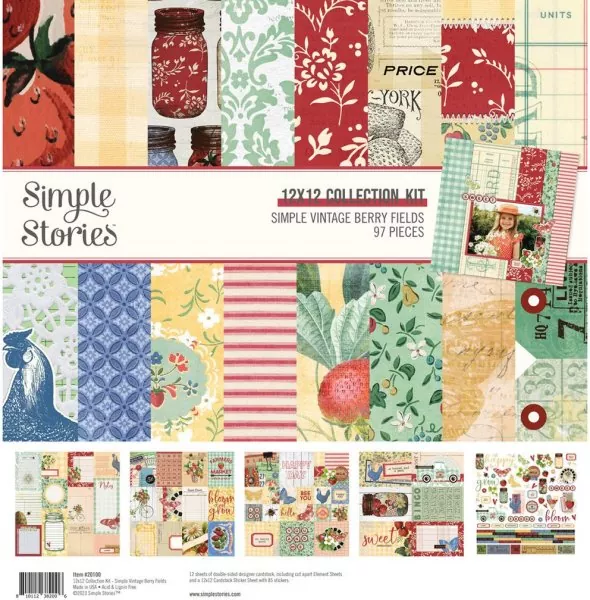 Simple Stories Simple Vintage Berry Fields 12x12 inch collection kit