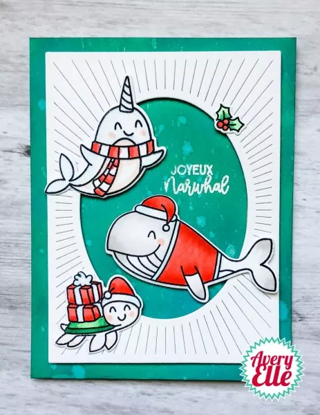 ST2032 Joyeux Narwhal Clear Stamps Avery Elle 1
