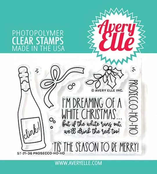 Prosecco-Ho-Ho avery elle clear stamps