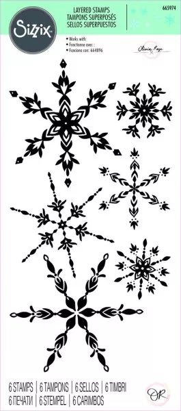 Floating Snowflakes Layered Stamps Sizzix