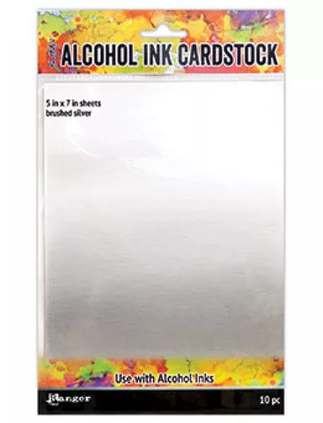 TAC65494 alcohol ink cardstock ranger brushed silver
