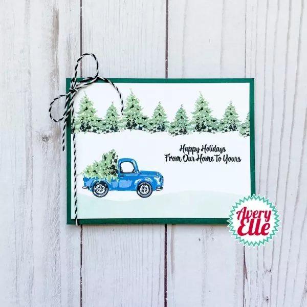 Layered Holiday Truck avery elle clear stamps
