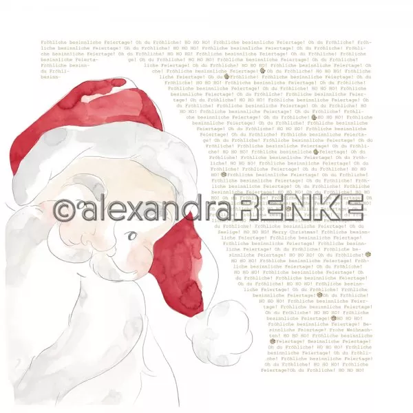 Weihnachtsmann Typo Alexandra Renke Scrapbooking Papier