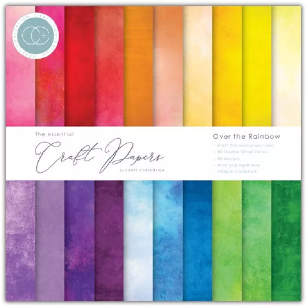 Craft Consortium - Over the Rainbow 6"x6" inch paper pad
