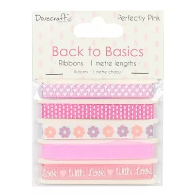 dcrbn027 dovecraft back to basics perfectly pink ribbons 1m