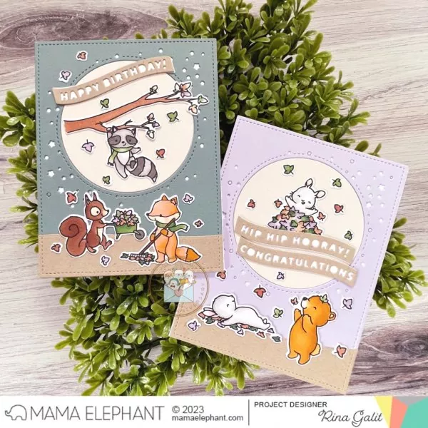 Falling Leaves Clear Stamps Mama Elephant 1