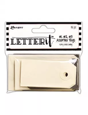 les59356 ranger letter it tag assortment ivory grey