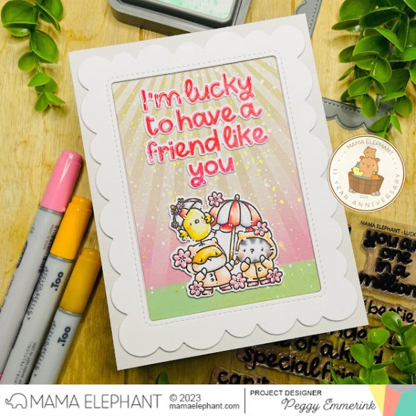 Lucky Friend Clear Stamps Stempel Mama Elephant