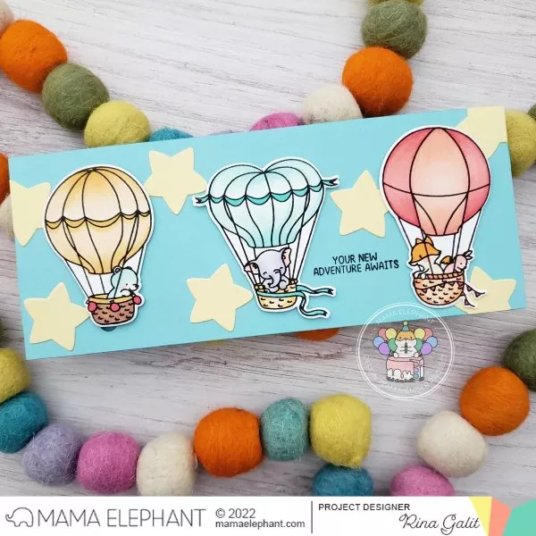 Hot Air Balloon Clear Stamps Mama Elephant 1