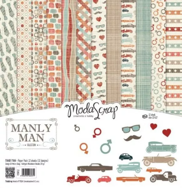 manly man moda scrap paperpack 12inch