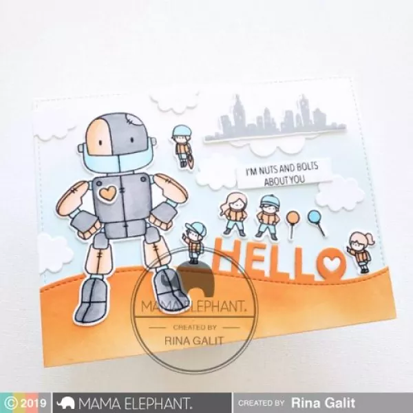 me and my robot clear stamps mama elephant 2