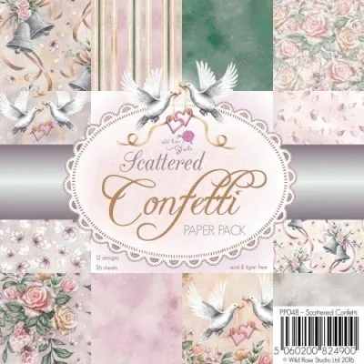 pp048 wild rose studios paper pack 6x6 scattered confetti