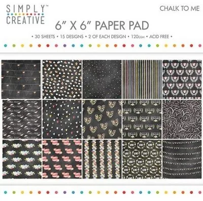 scpad072 simply creative 6x6 inch paper pad chalk to me