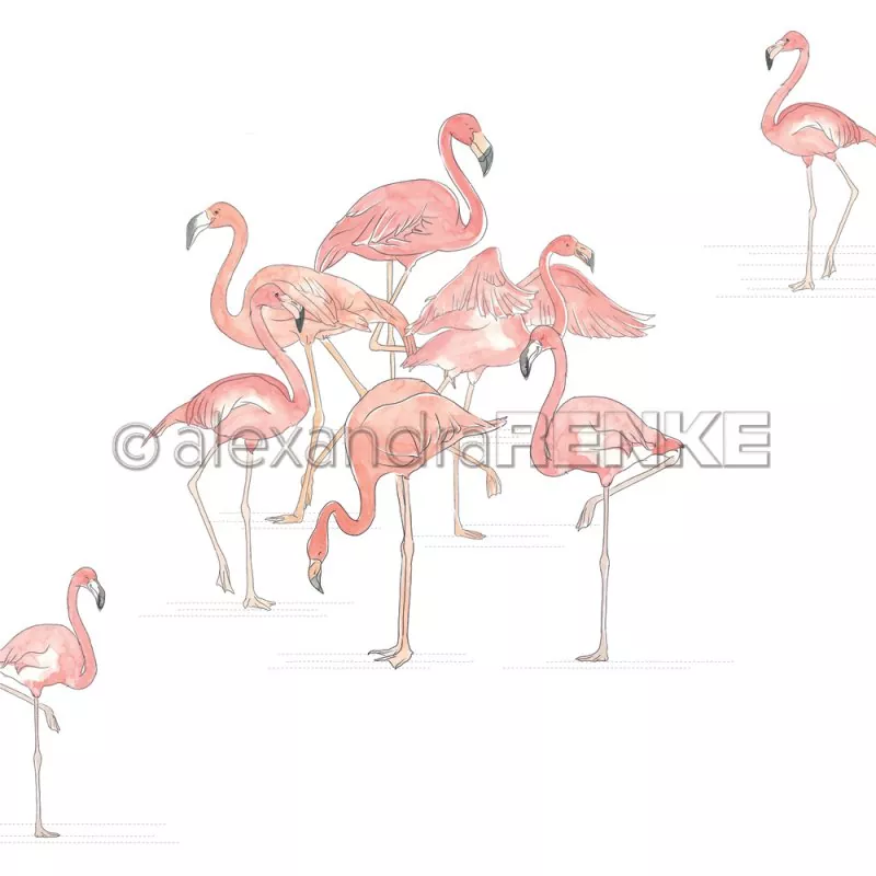 101891 Flamingogruppe Alexandra Renke Designpapier