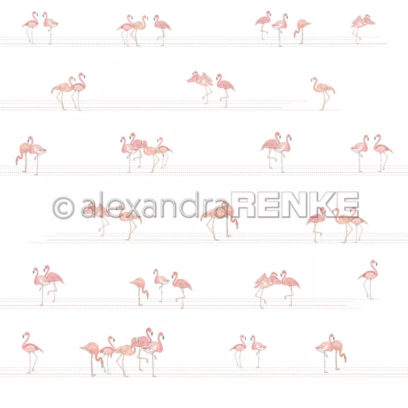 101899 Flamingos auf Linien Alexandra RENKE Designpapier