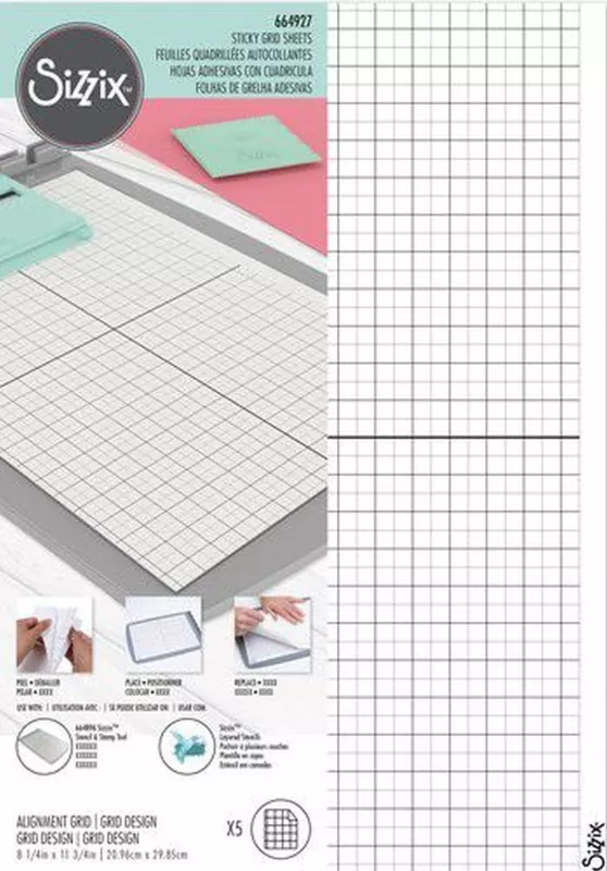 Sizzix Stencil and Stamp Tool Accessory Sticky Grid Sheets